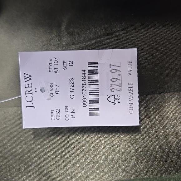 J.Crew Day Lady Coat Pine Green Wool Blend Tailored Midi NWT Size 12 *Sold Out* - Picture 8 of 13